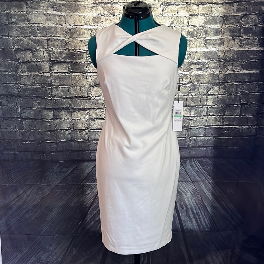 Calvin Klein Twist-Neck Sheath Dress